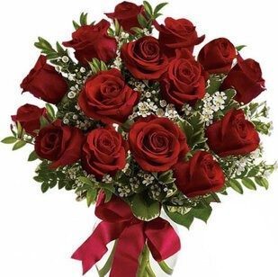 15 red roses with greenery | Flower Delivery Tyumen